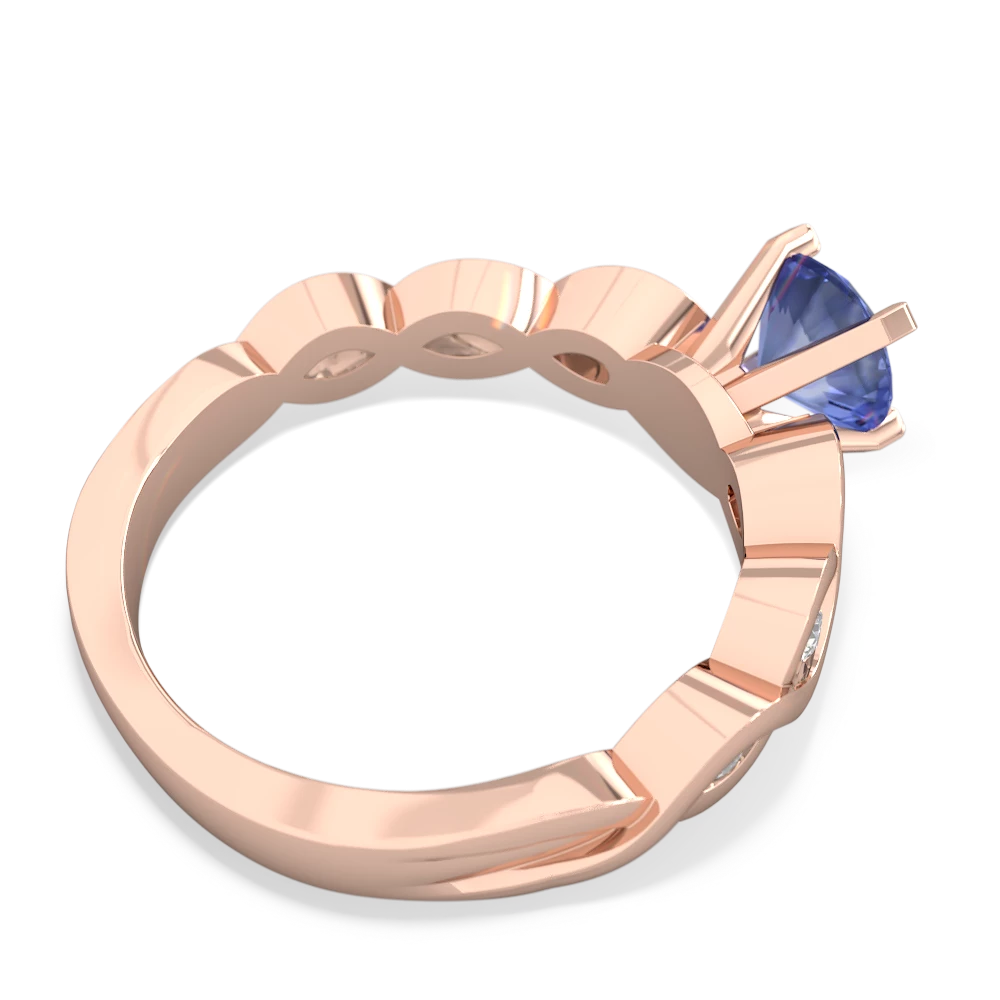 Tanzanite Infinity 6Mm Round Engagement 14K Rose Gold ring R26316RD