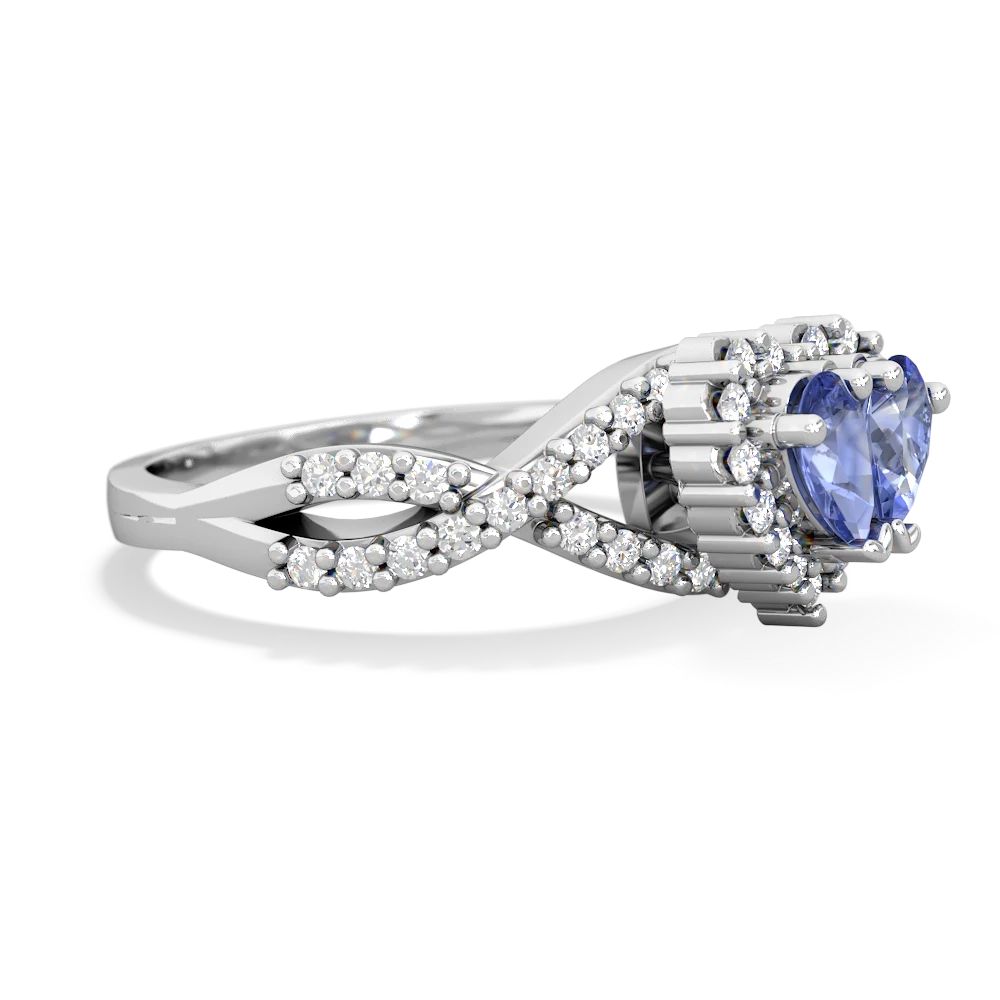 Tanzanite Diamond Twist 'One Heart' 14K White Gold ring R2640HRT