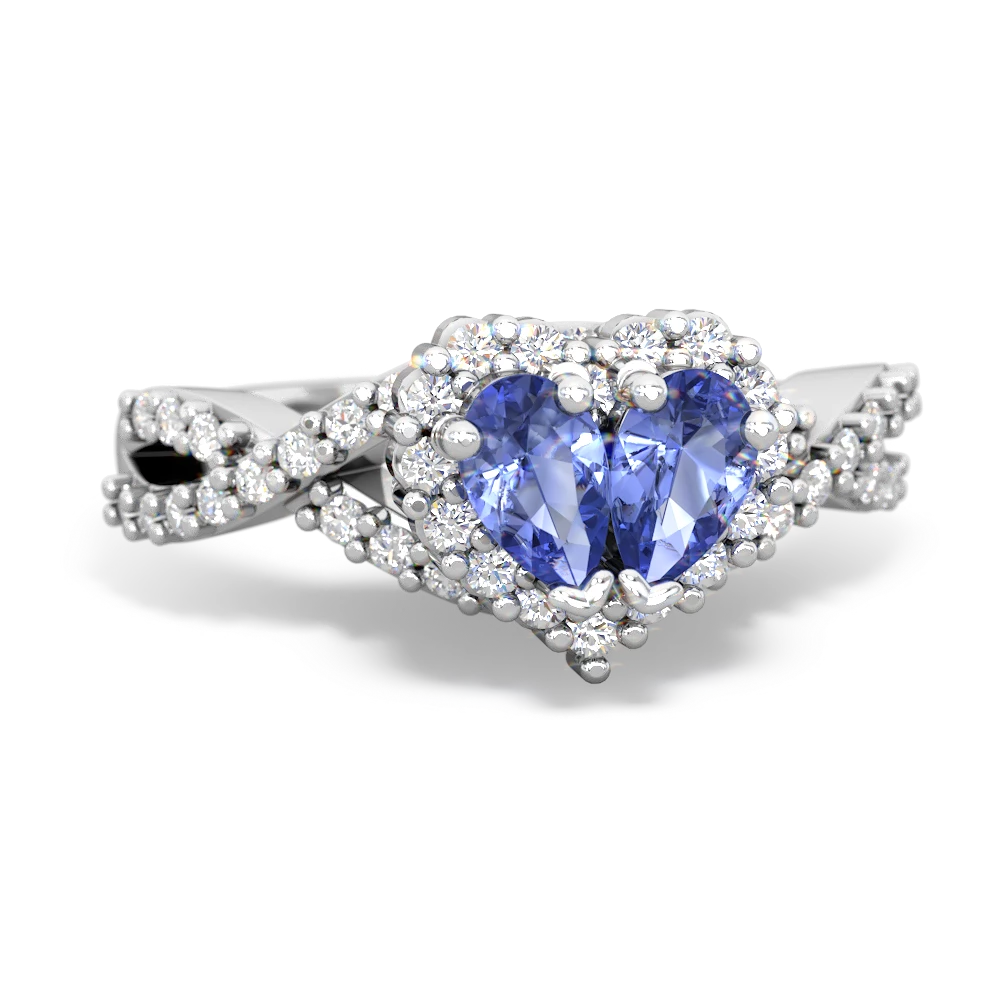 Tanzanite Diamond Twist 'One Heart' 14K White Gold ring R2640HRT