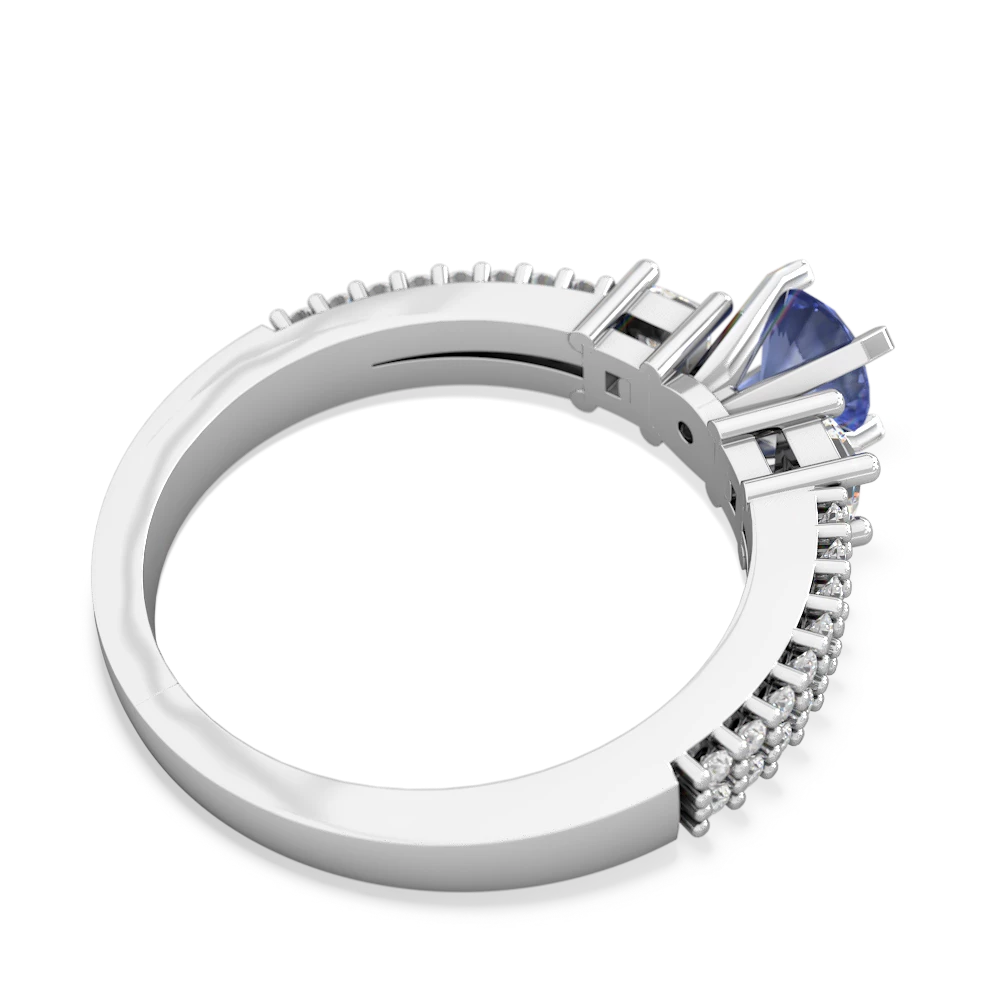 Tanzanite Classic 5Mm Round Engagement 14K White Gold ring R26435RD