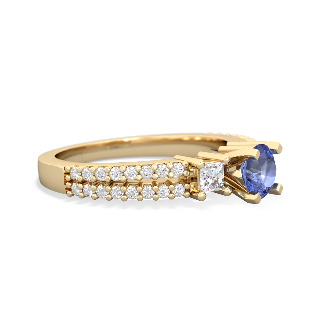 Tanzanite Classic 5Mm Round Engagement 14K Yellow Gold ring R26435RD