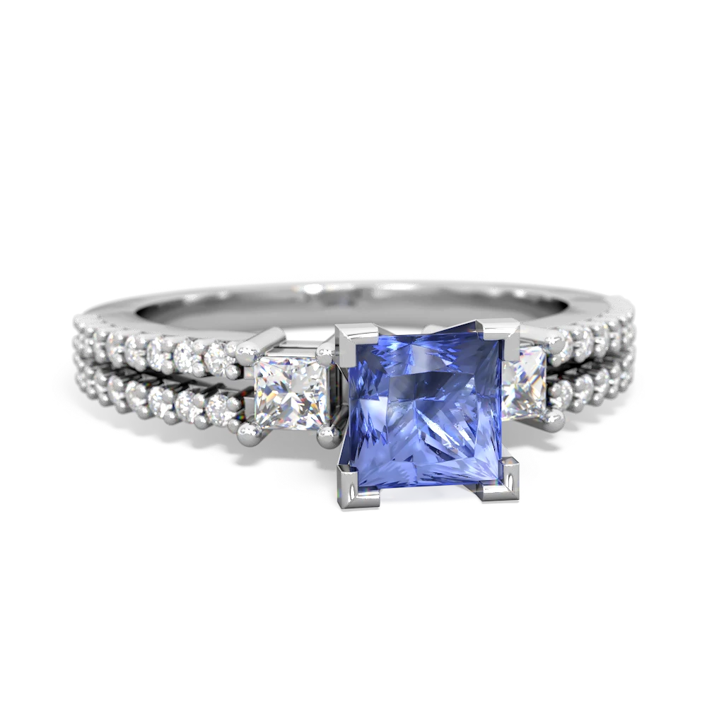 Tanzanite Classic 5Mm Square Engagement 14K White Gold ring R26435SQ