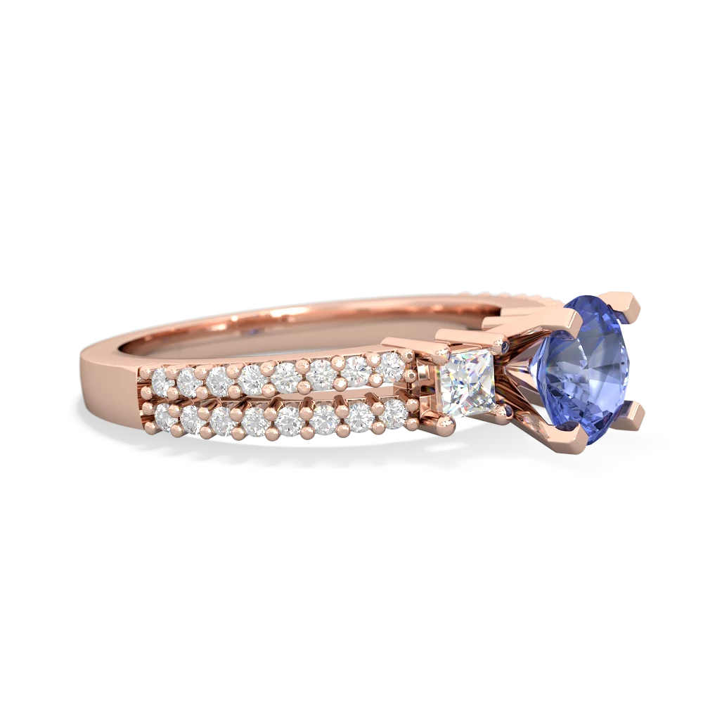 Tanzanite Classic 6Mm Round Engagement 14K Rose Gold ring R26436RD