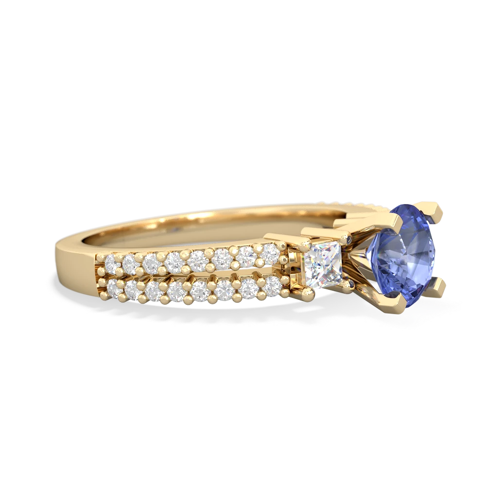 Tanzanite Classic 6Mm Round Engagement 14K Yellow Gold ring R26436RD