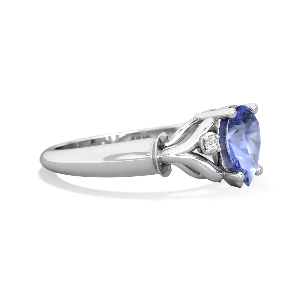 Tanzanite Precious Pear 14K White Gold ring R0826