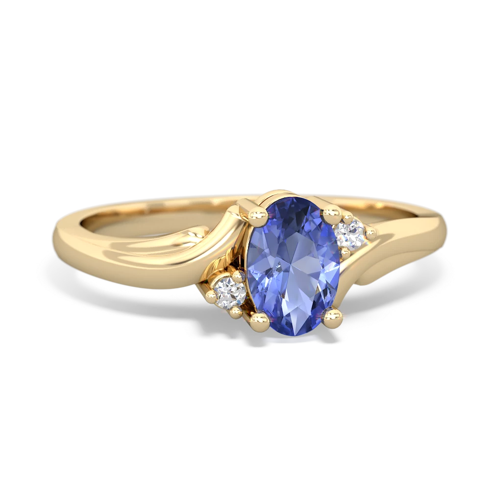 Tanzanite Elegant Swirl 14K Yellow Gold ring R2173