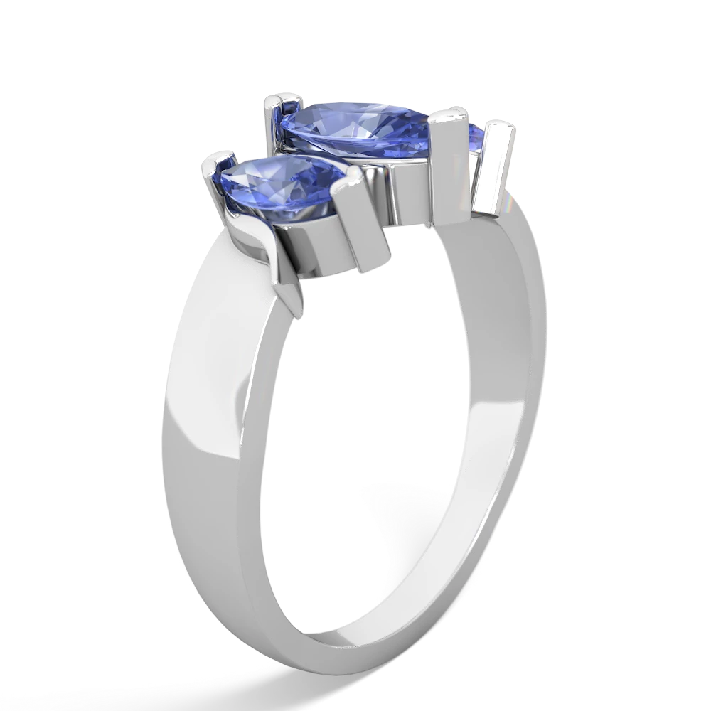 Tanzanite Three Peeks 14K White Gold ring R2433