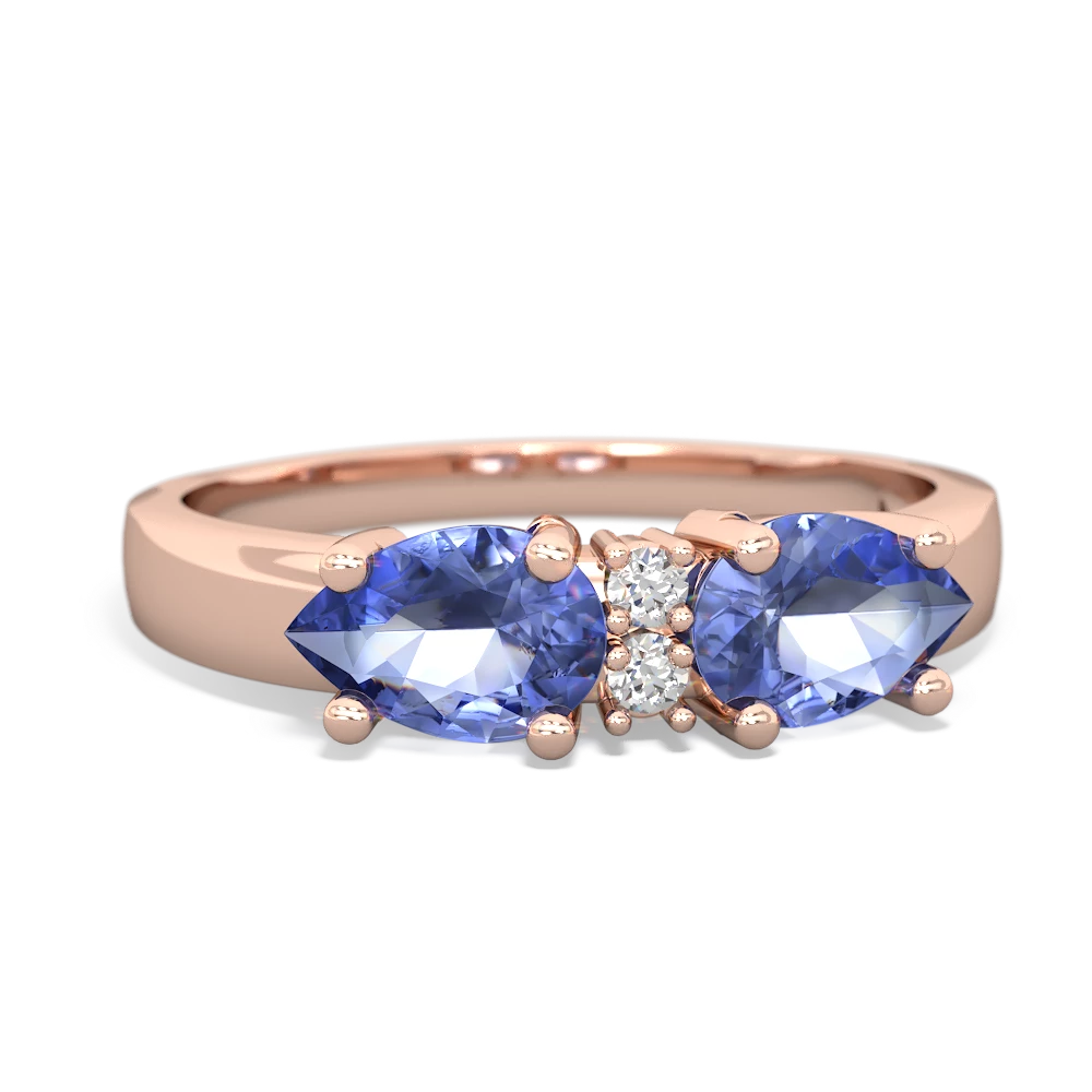 Tanzanite Pear Bowtie 14K Rose Gold ring R0865