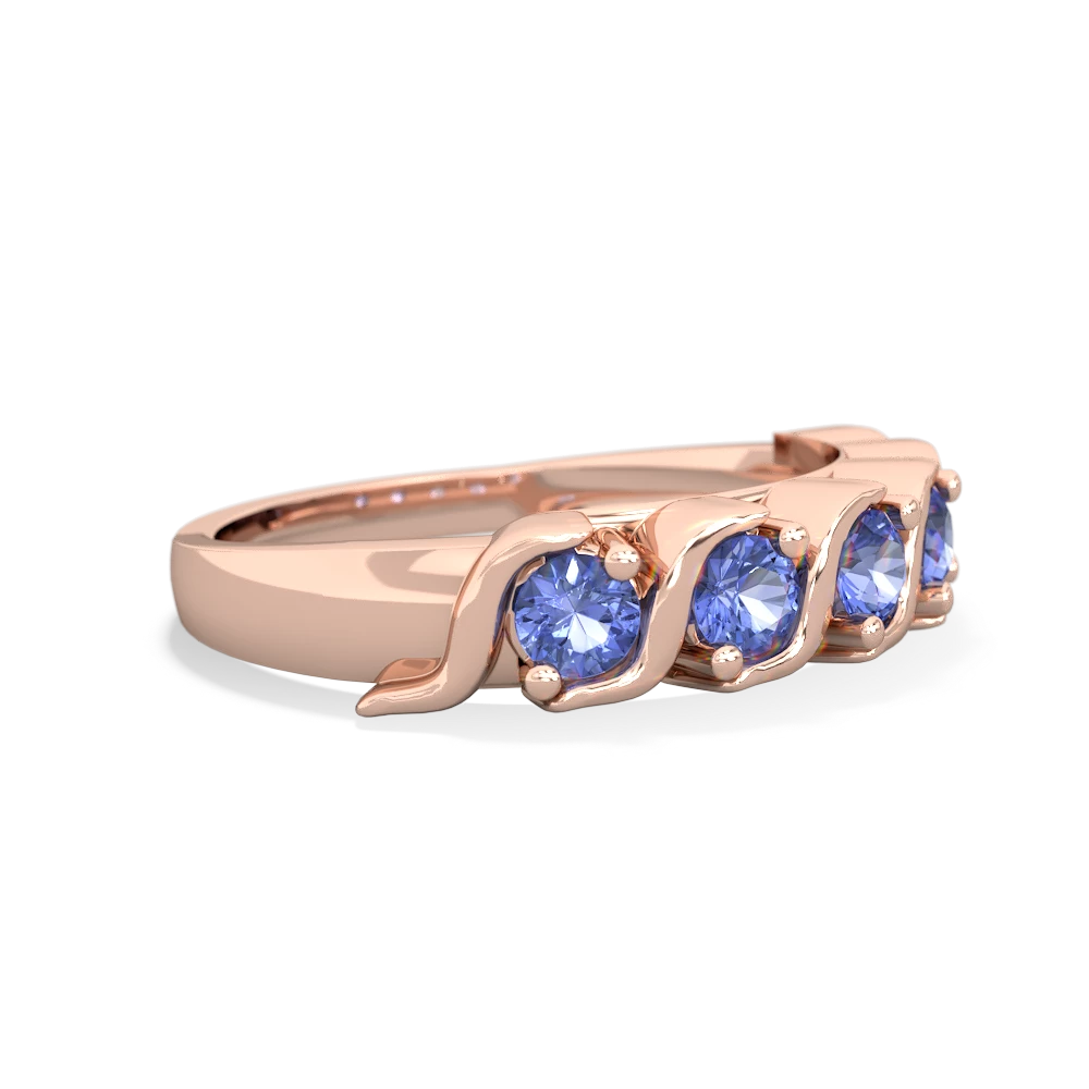 Tanzanite Anniversary Band ring - 14K Rose Gold |JewelsForMe