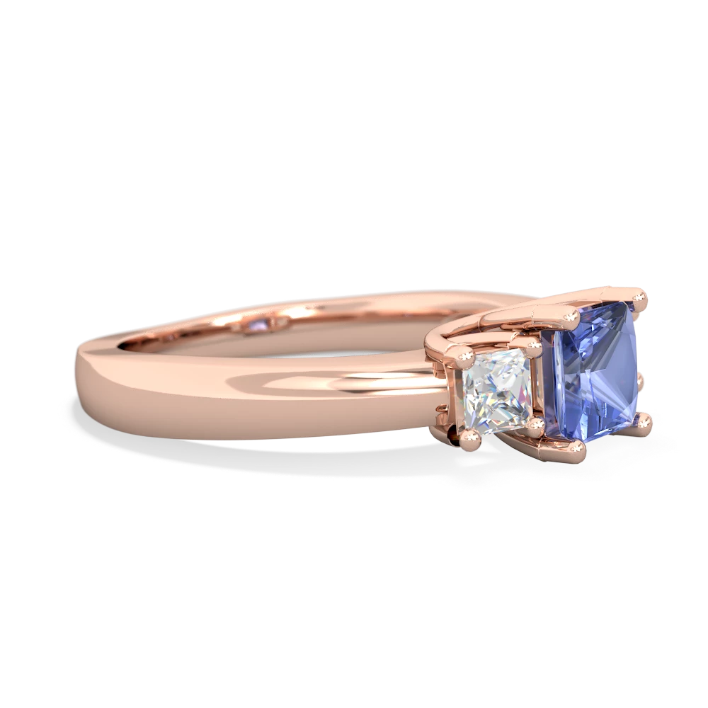 Tanzanite Three Stone Trellis 14K Rose Gold ring R4015