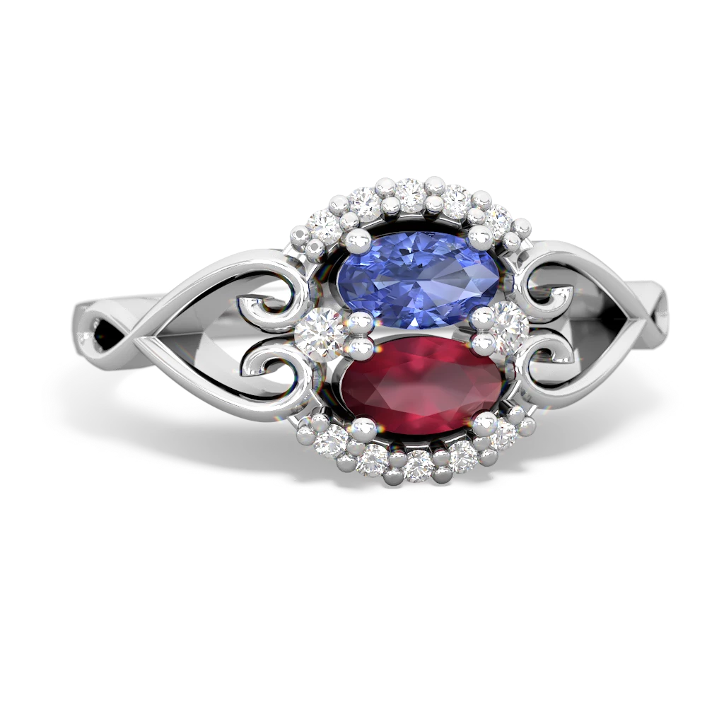 Tanzanite Love Nest 14K White Gold ring R5860