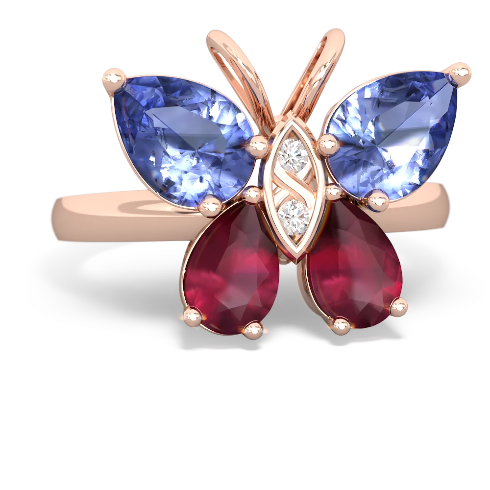 Tanzanite Butterfly 14K Rose Gold ring R2215