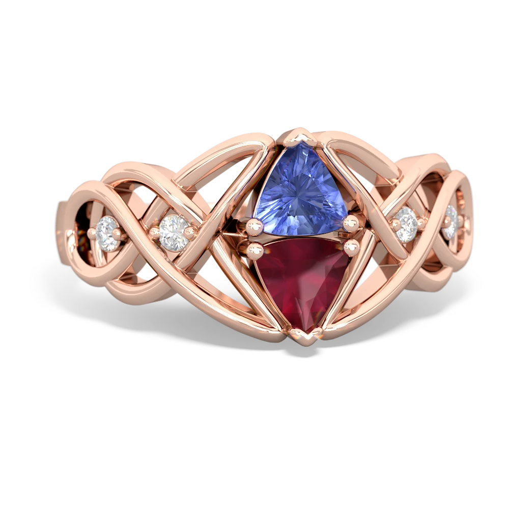 Tanzanite Keepsake Celtic Knot 14K Rose Gold ring R5300