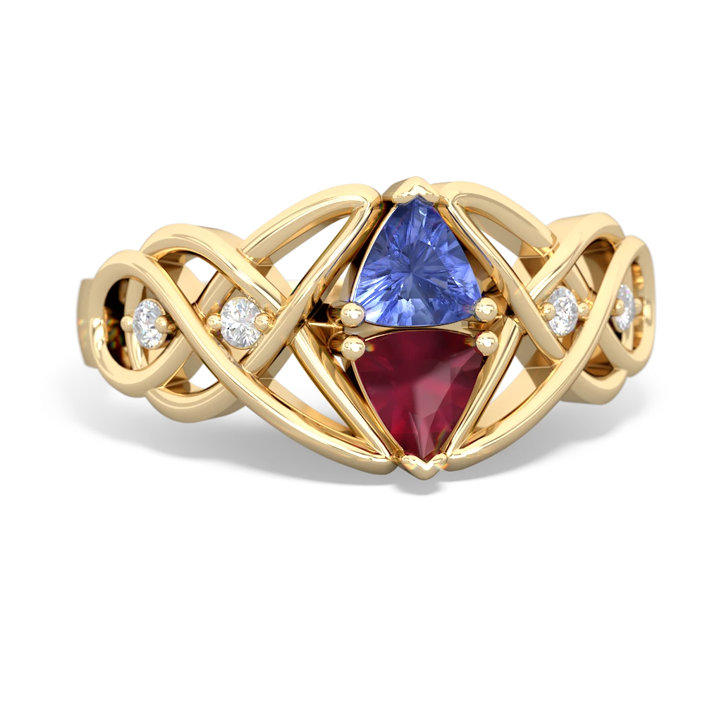 Tanzanite Keepsake Celtic Knot 14K Yellow Gold ring R5300