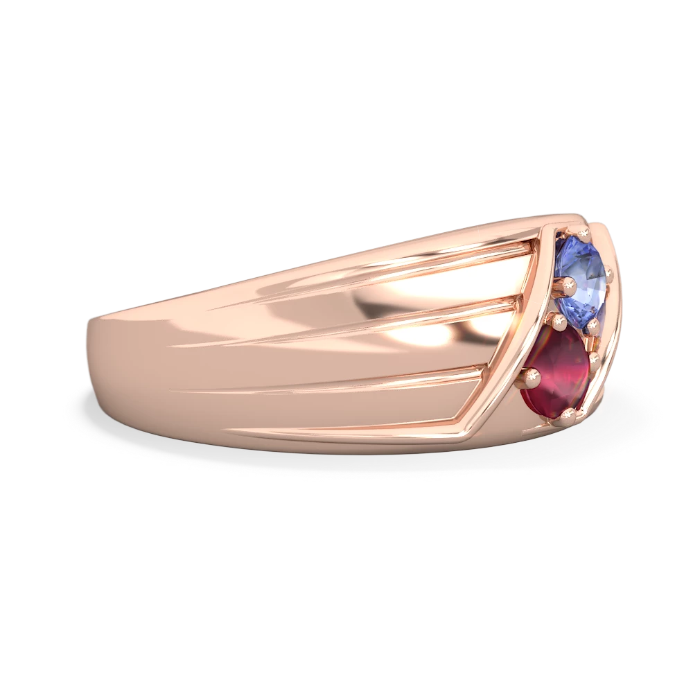 Tanzanite Men's Streamline 14K Rose Gold ring R0460