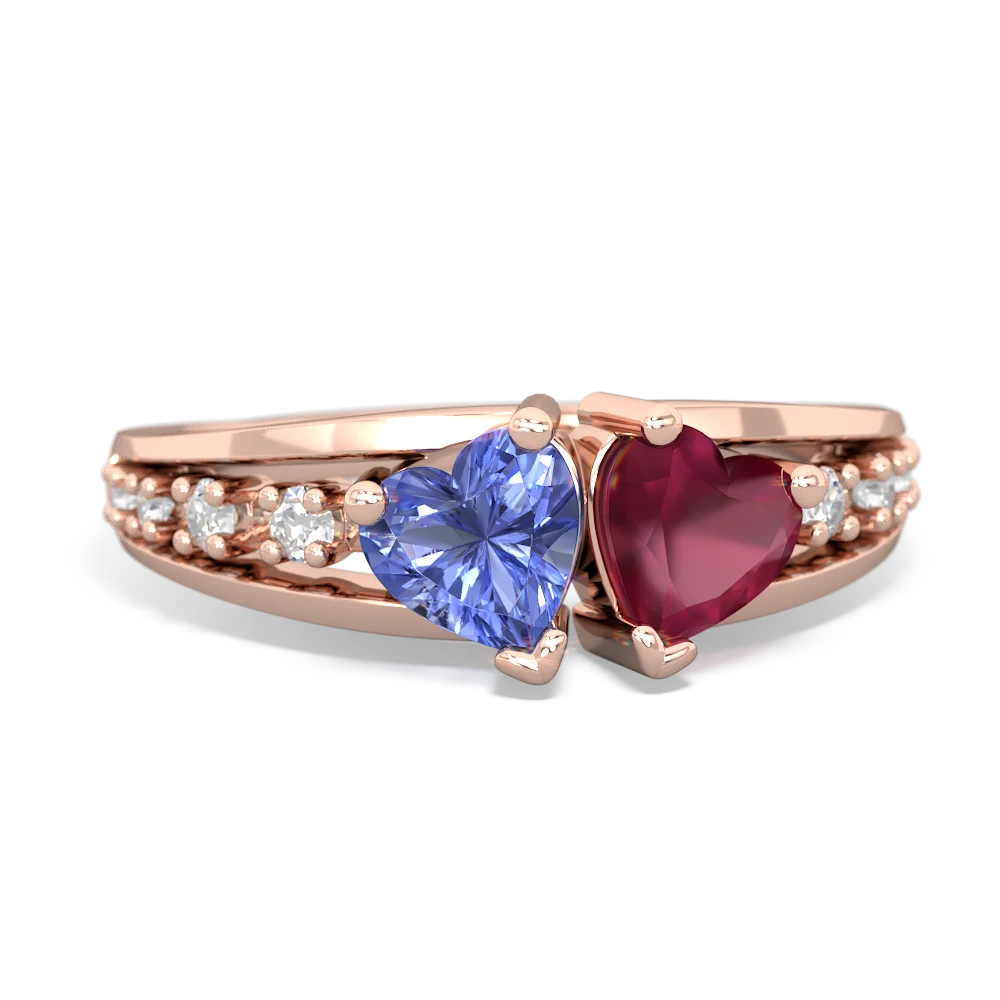 Tanzanite Heart To Heart 14K Rose Gold ring R3342