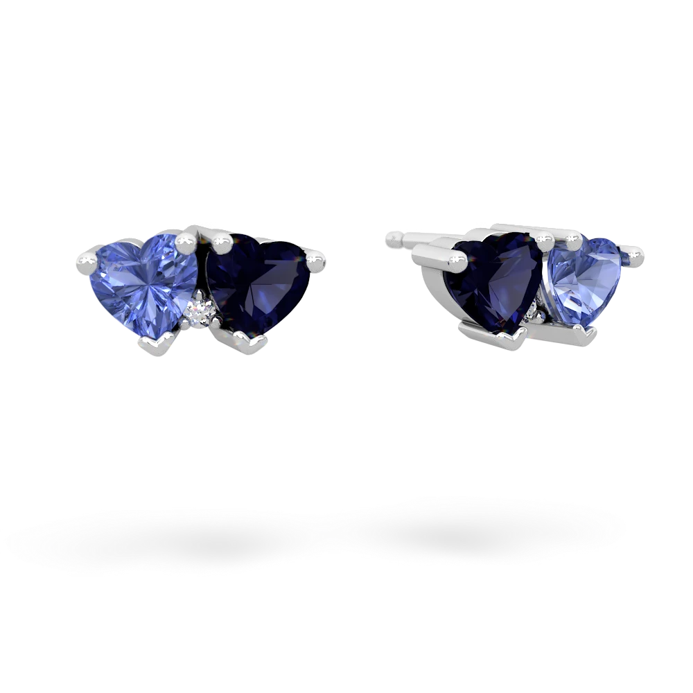 Tanzanite Sweethearts 14K White Gold earrings E5260