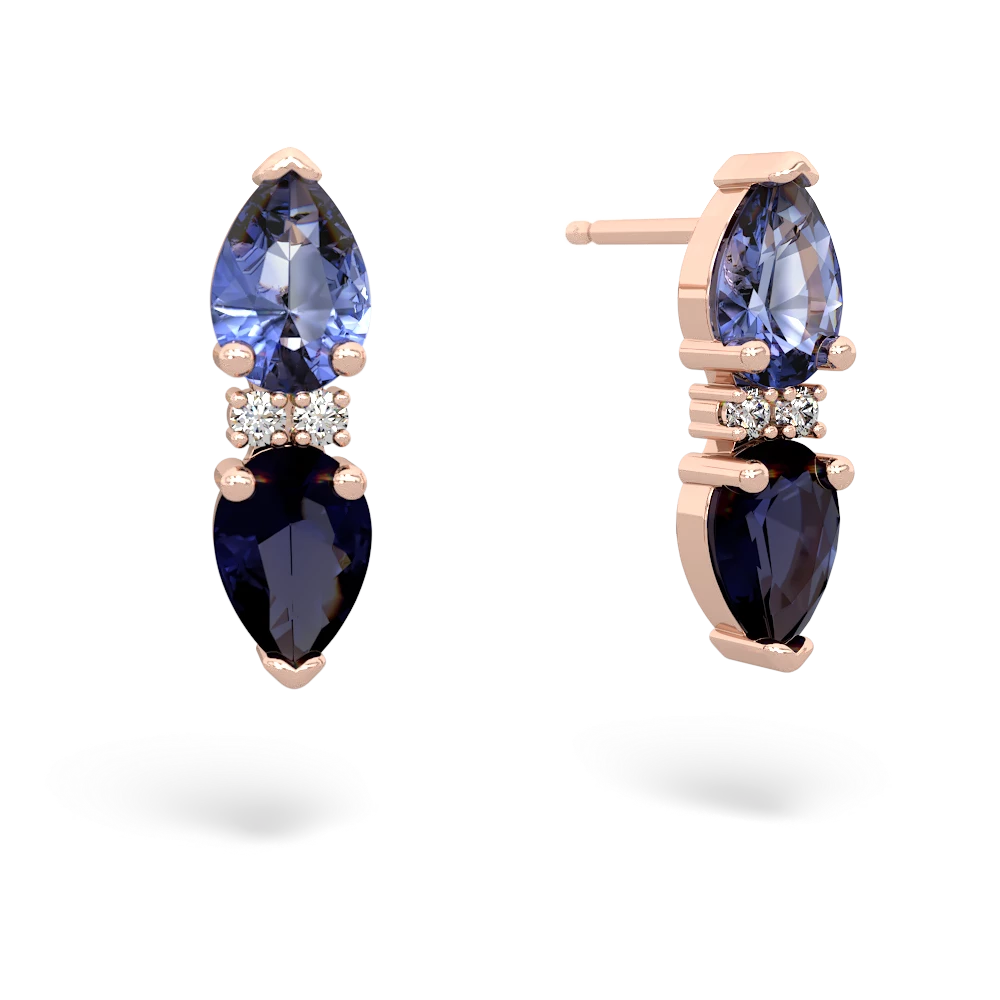 Tanzanite Bowtie Drop 14K Rose Gold earrings E0865