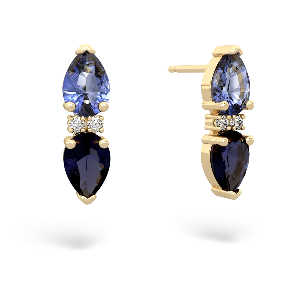 Tanzanite Bowtie Drop 14K Yellow Gold earrings E0865