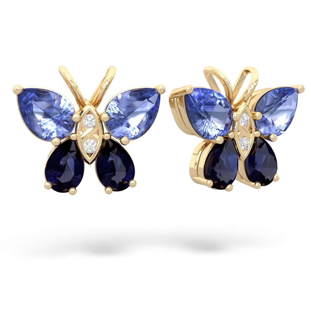 Tanzanite Butterfly 14K Yellow Gold earrings E2215