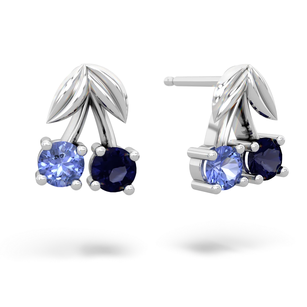 Tanzanite Sweet Cherries 14K White Gold earrings E7001