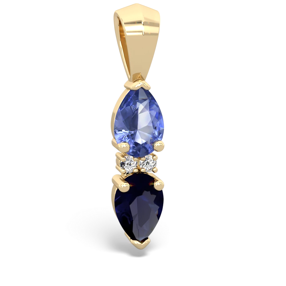 Tanzanite Bowtie Drop 14K Yellow Gold pendant P0865