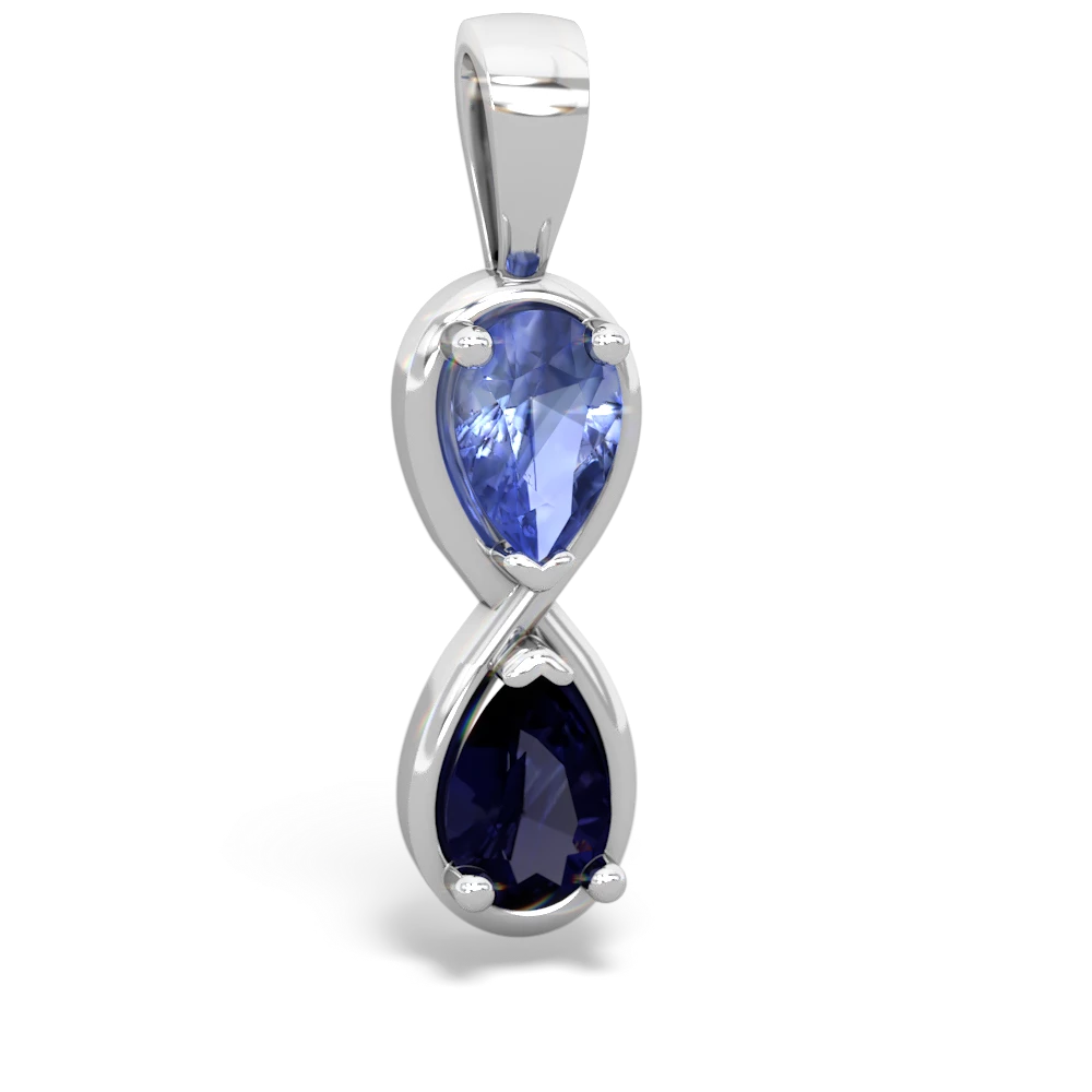 Tanzanite Infinity 14K White Gold pendant P5050