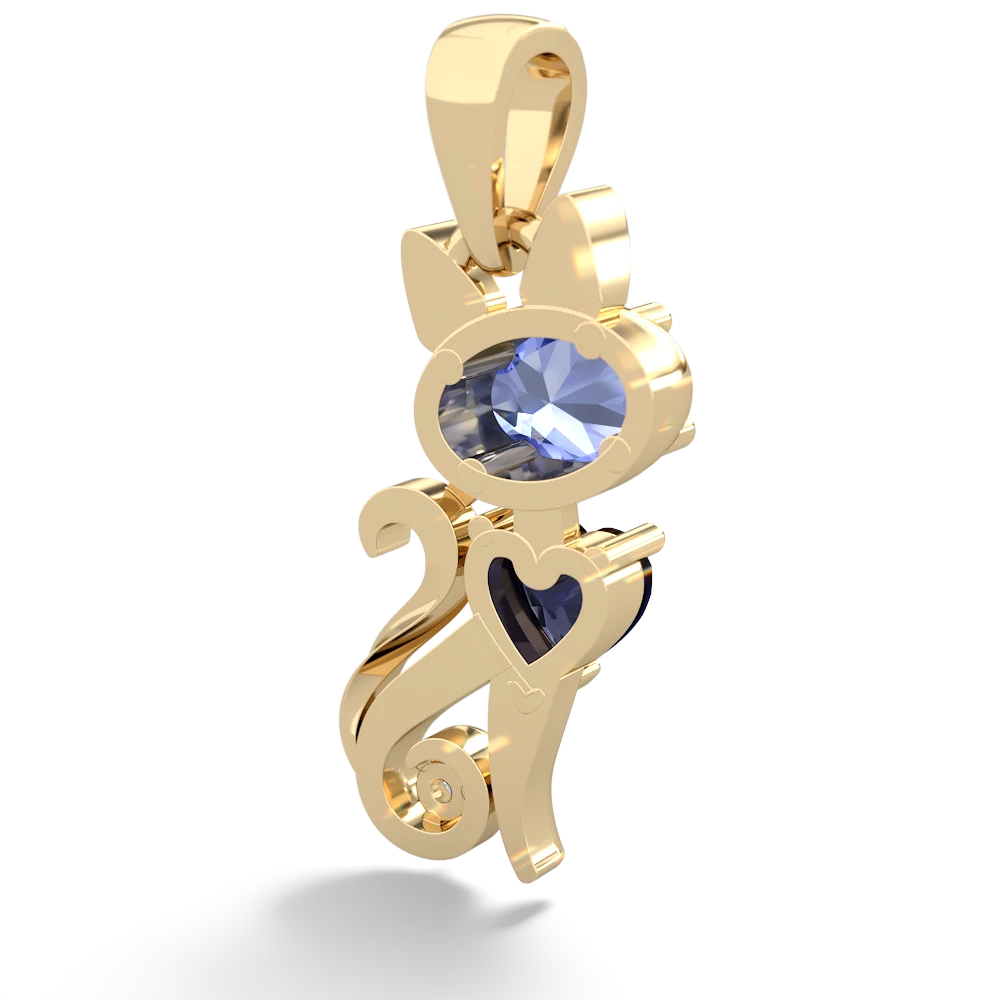 Tanzanite Kitten 14K Yellow Gold pendant P5780