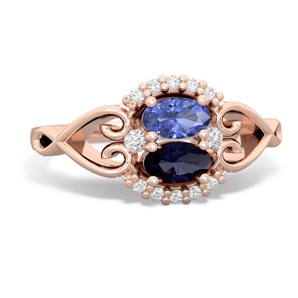 Tanzanite Love Nest 14K Rose Gold ring R5860