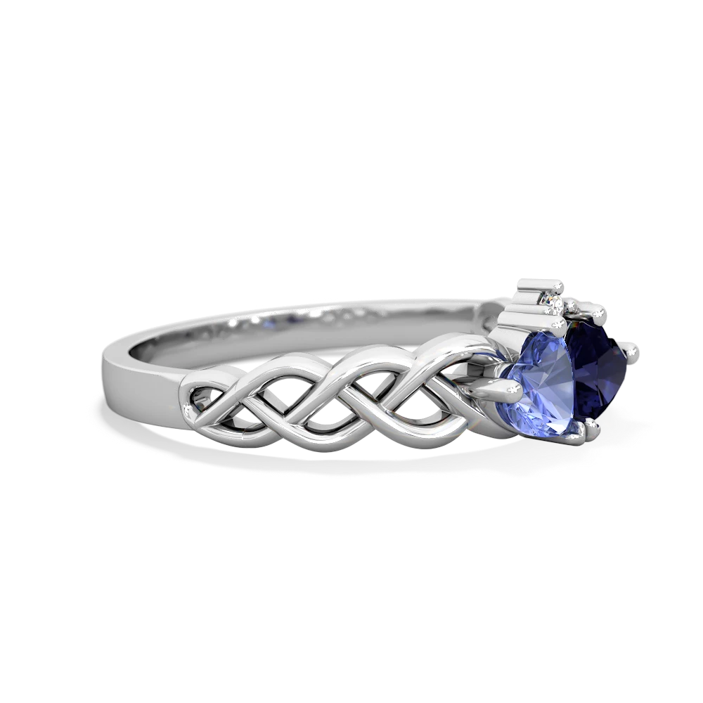 Tanzanite Heart To Heart Braid 14K White Gold ring R5870