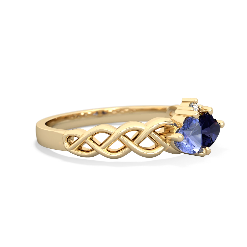 Tanzanite Heart To Heart Braid 14K Yellow Gold ring R5870