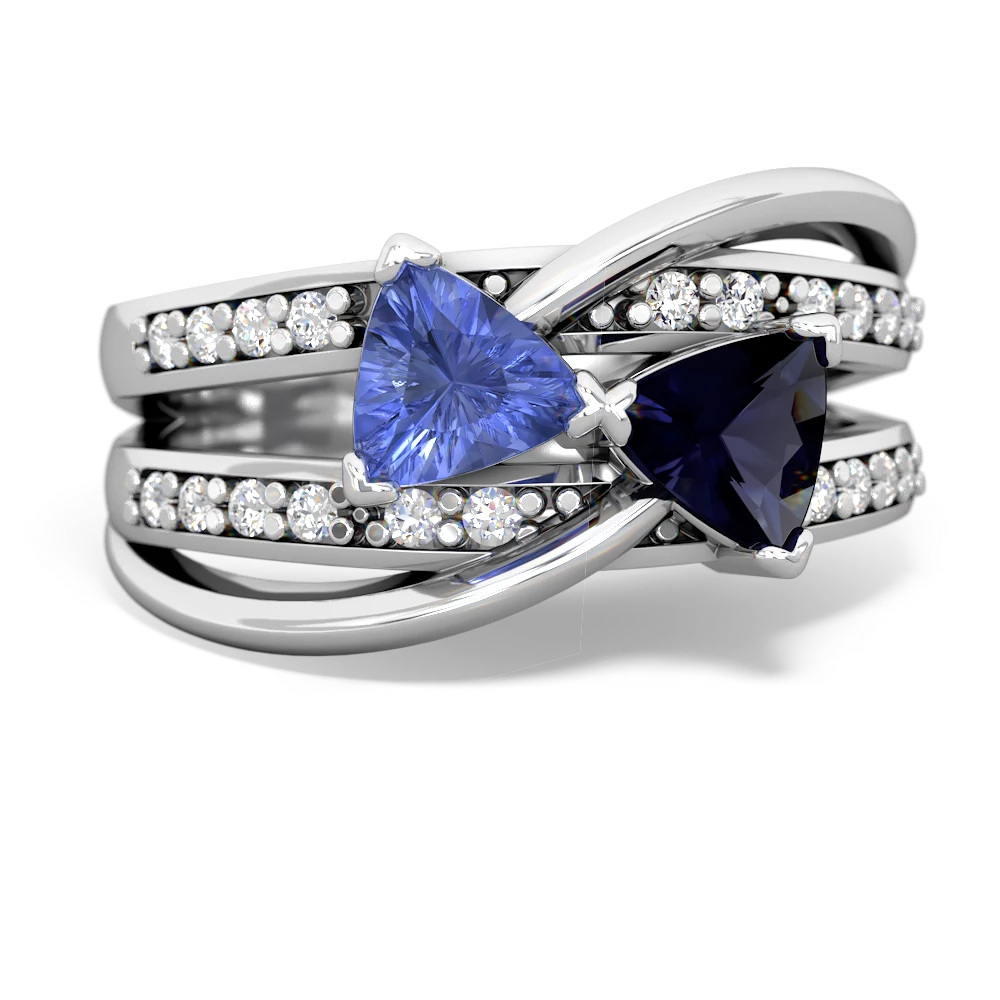 Tanzanite Bowtie 14K White Gold ring R2360