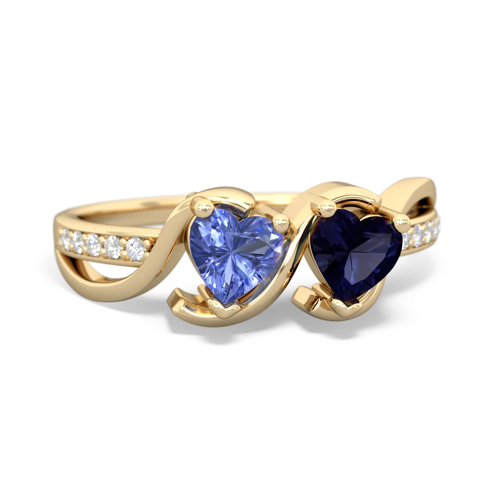 Tanzanite Side By Side 14K Yellow Gold ring R3090