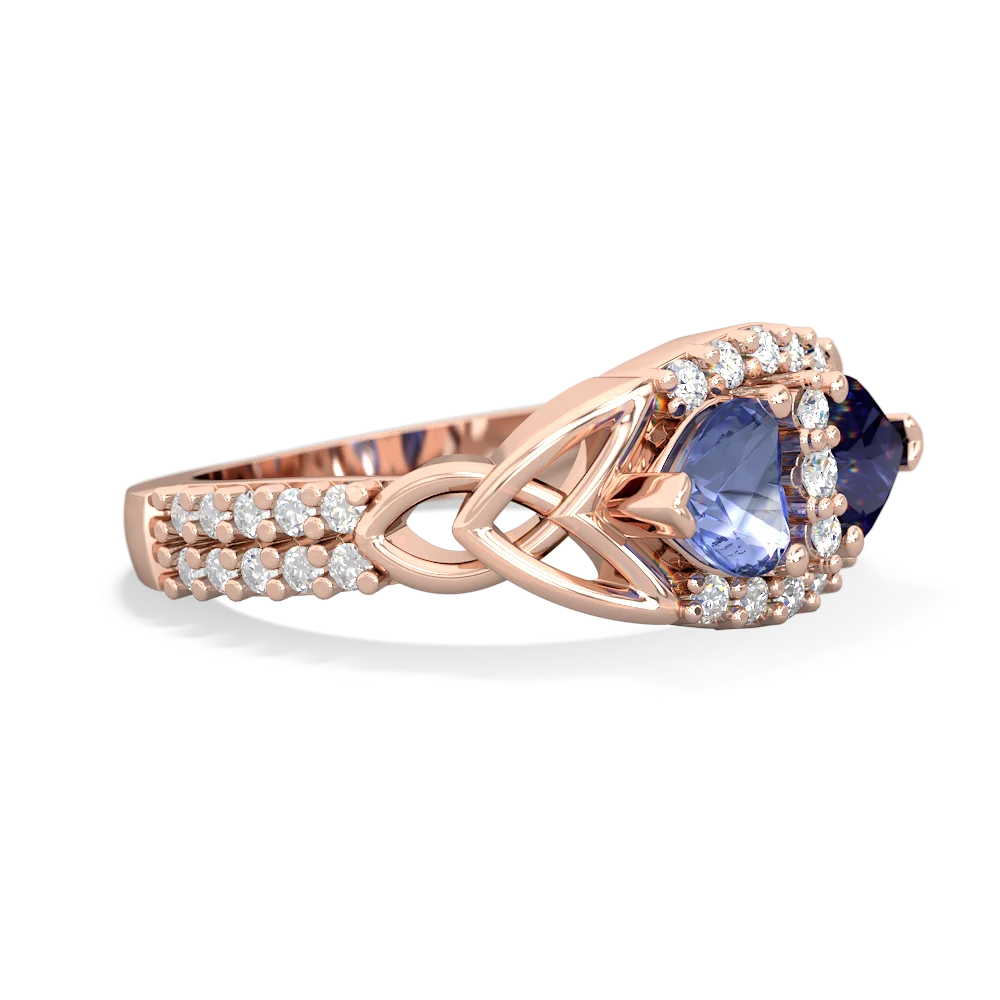 Tanzanite Sparkling Celtic Knot 14K Rose Gold ring R2645