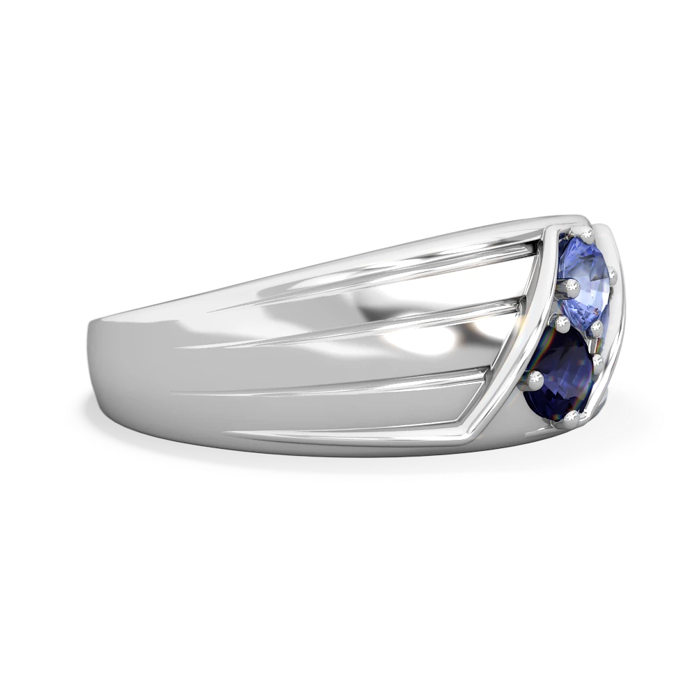 Tanzanite Men's Streamline 14K White Gold ring R0460