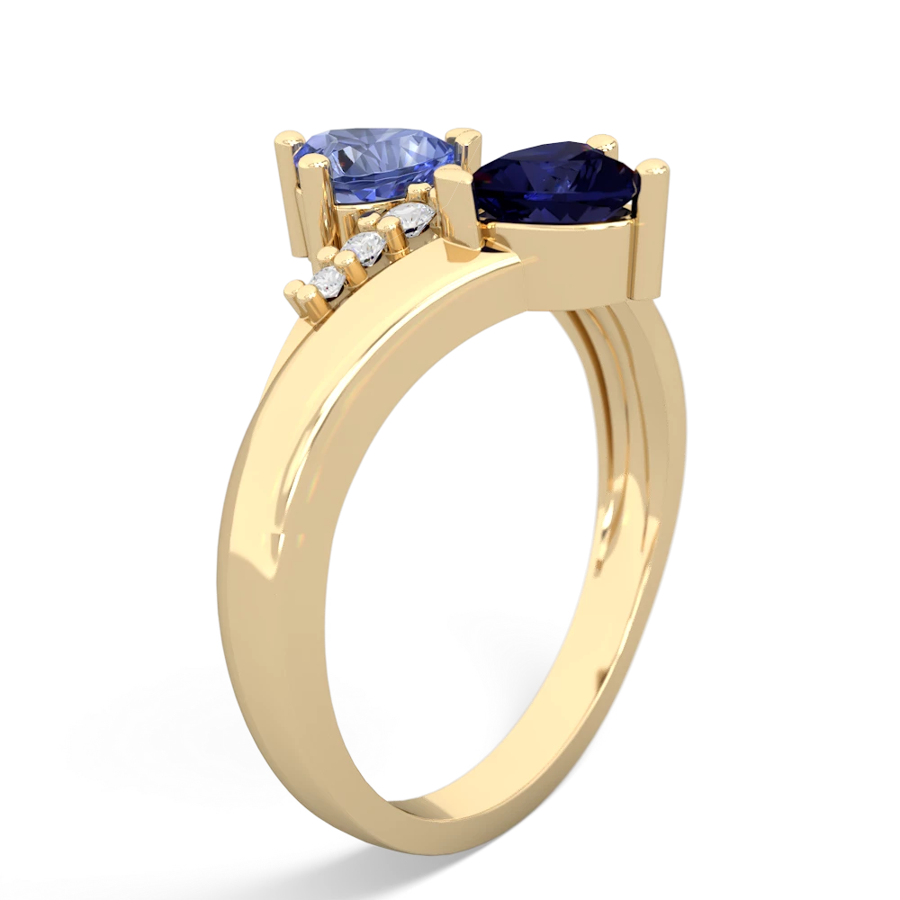 Tanzanite Heart To Heart 14K Yellow Gold ring R2064