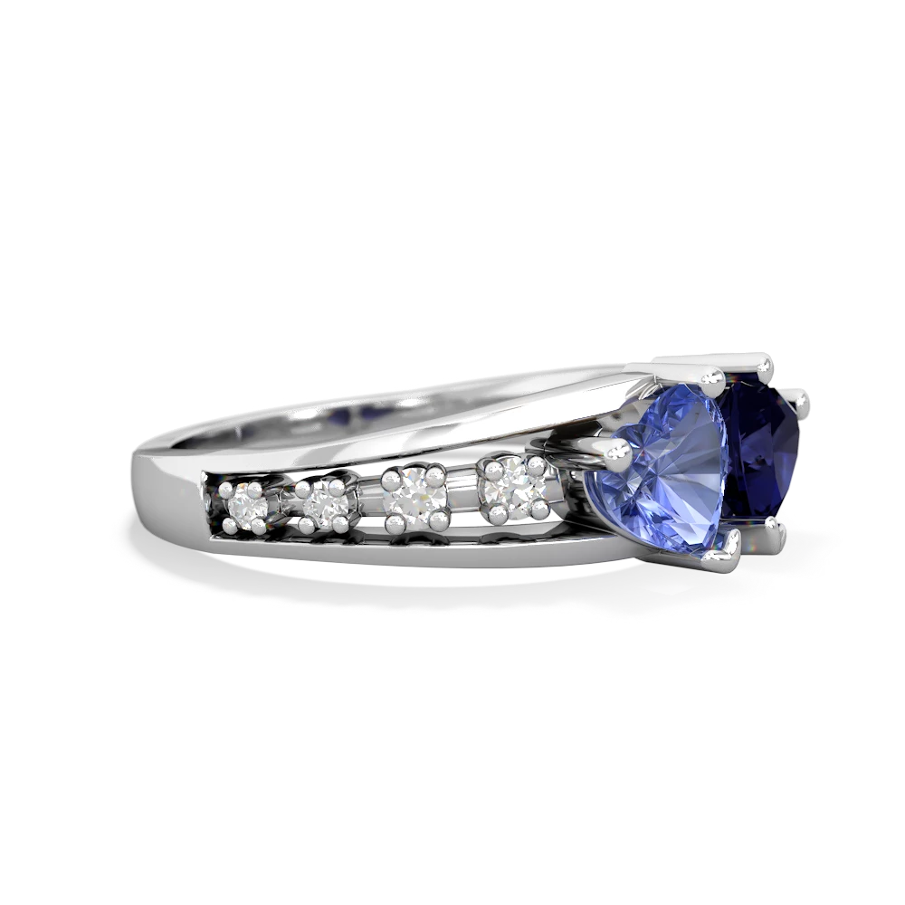 Tanzanite Heart To Heart 14K White Gold ring R3342