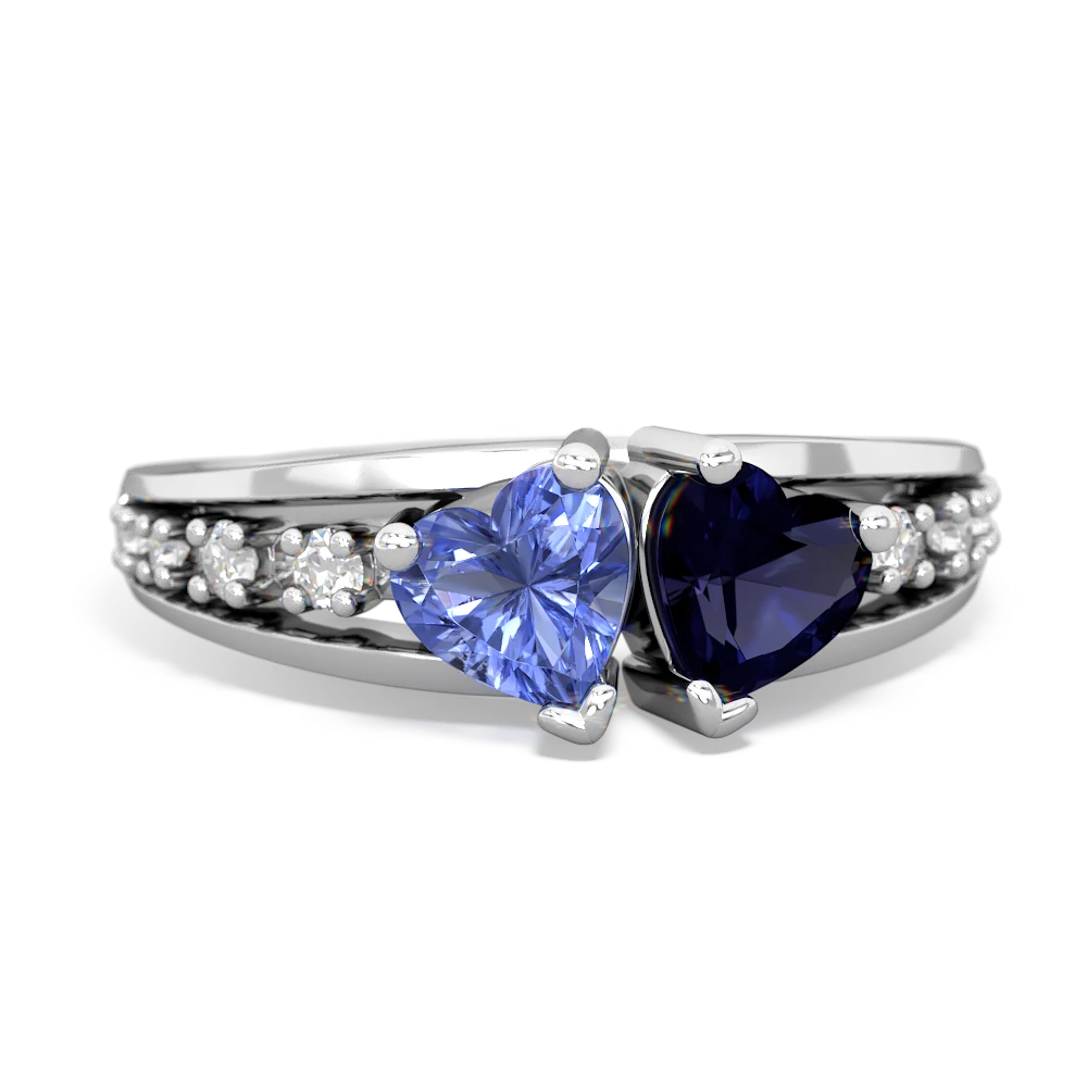 Tanzanite Heart To Heart 14K White Gold ring R3342