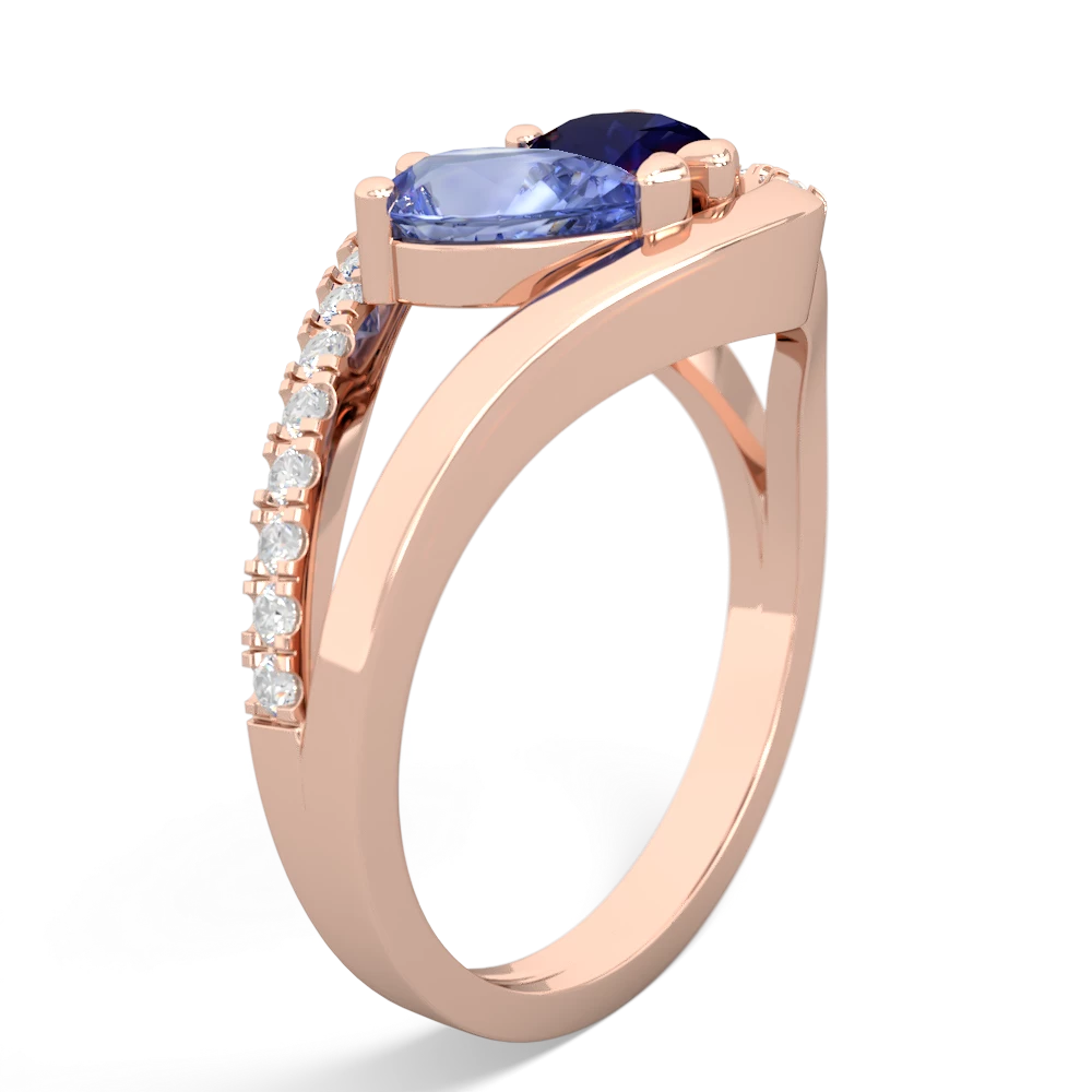 Tanzanite Nestled Heart Keepsake 14K Rose Gold ring R5650