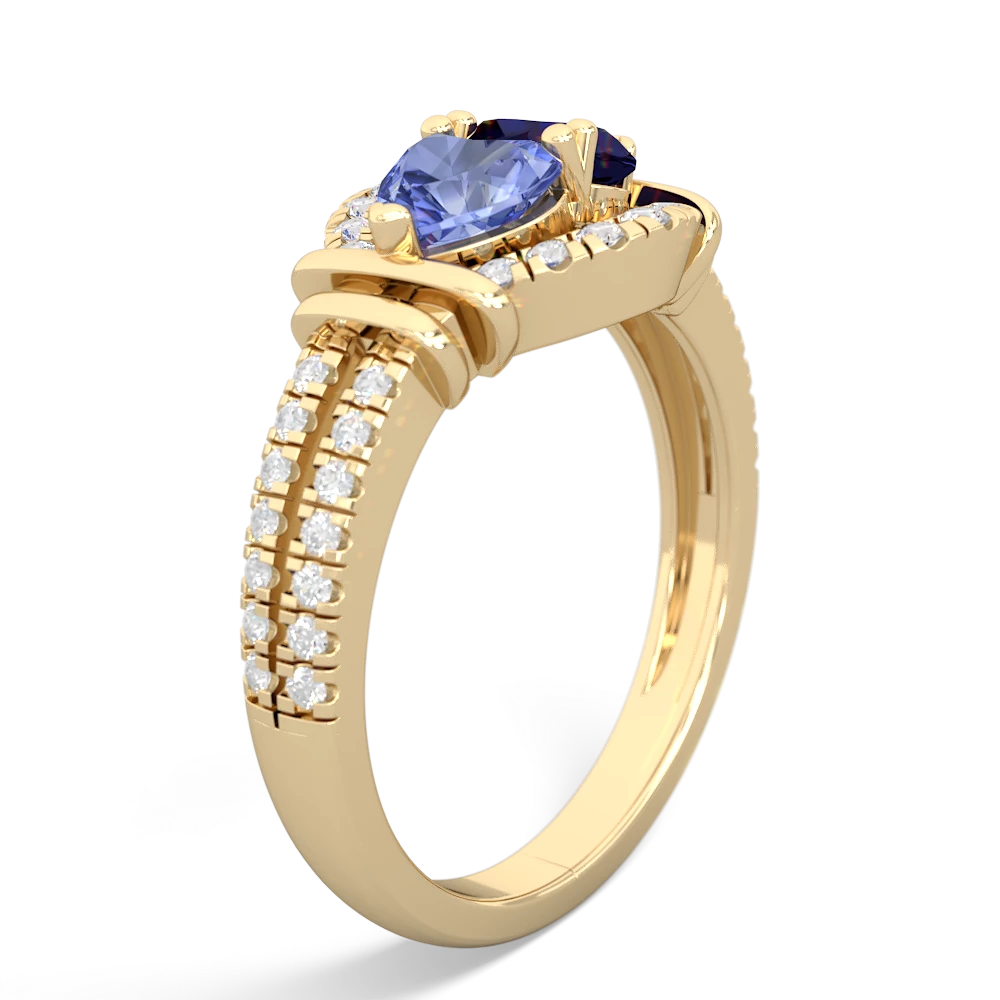 Tanzanite Art-Deco Keepsake 14K Yellow Gold ring R5630