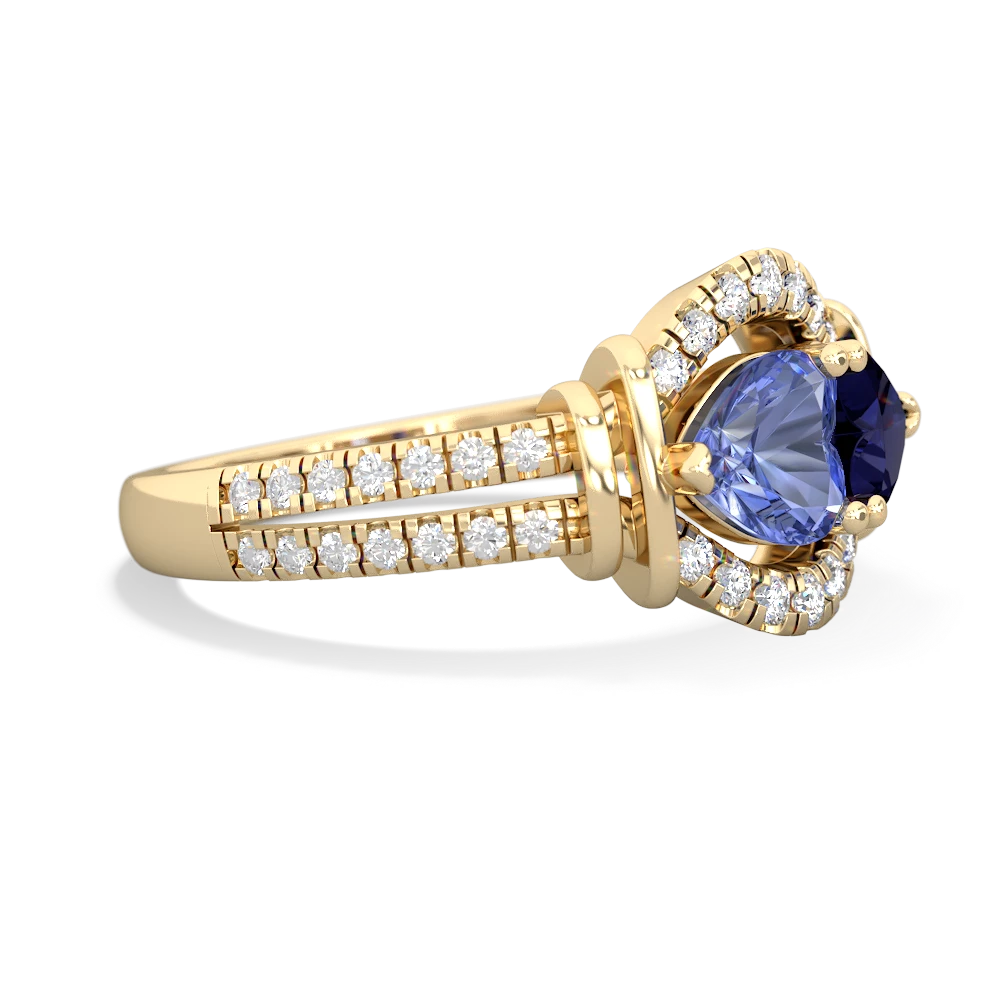 Tanzanite Art-Deco Keepsake 14K Yellow Gold ring R5630