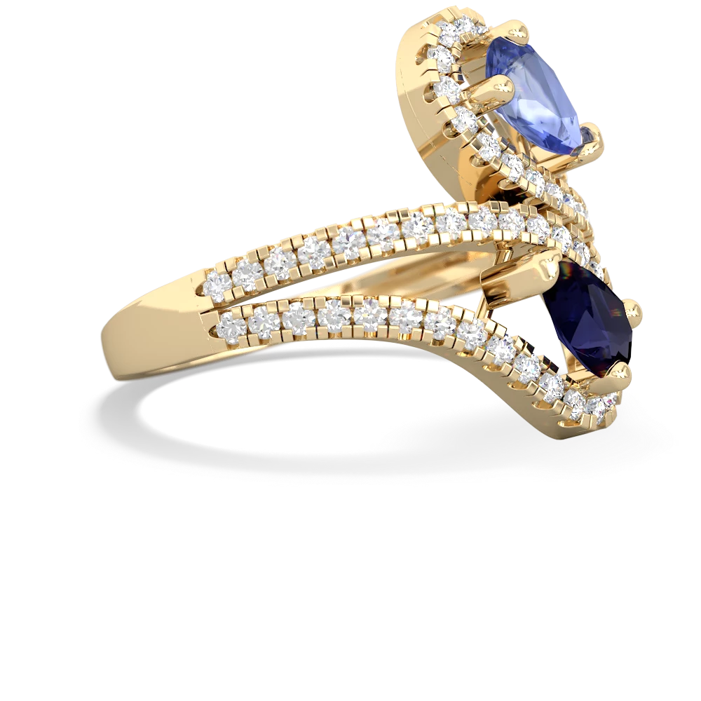 Tanzanite Diamond Dazzler 14K Yellow Gold ring R3000