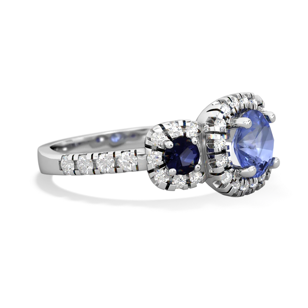 Tanzanite Regal Halo 14K White Gold ring R5350