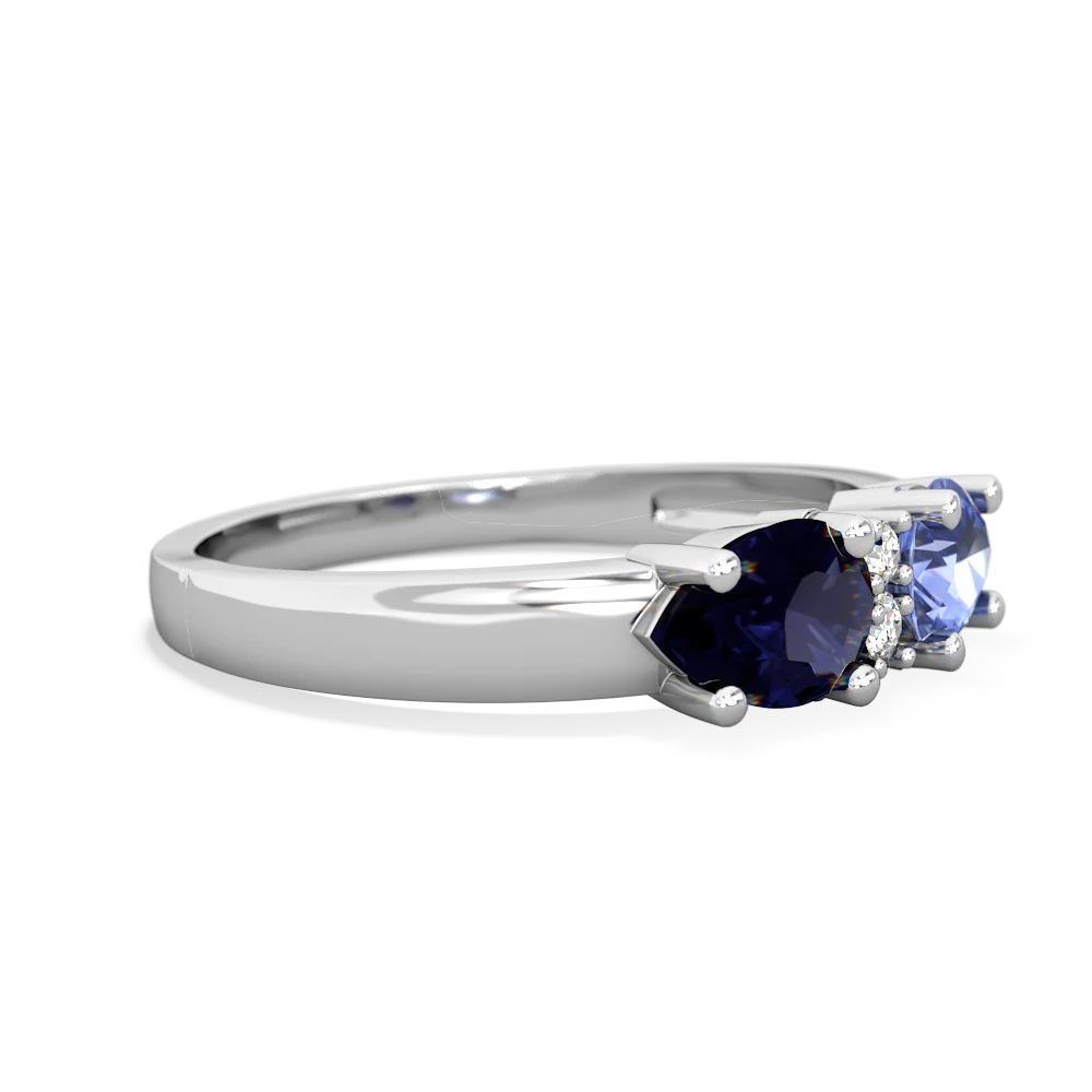 Tanzanite Pear Bowtie 14K White Gold ring R0865