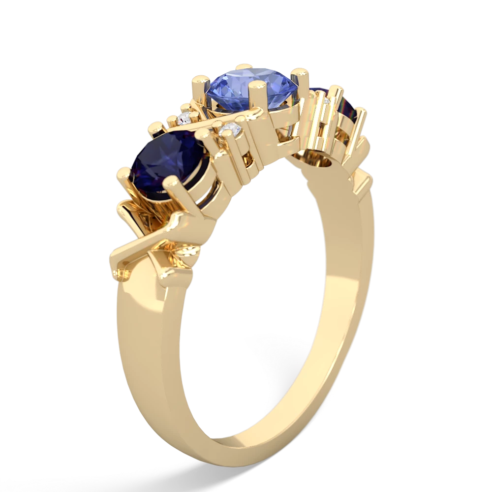 Tanzanite Hugs And Kisses 14K Yellow Gold ring R5016