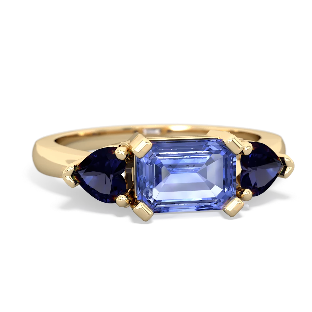 Tanzanite Three Stone 14K Yellow Gold ring R5235