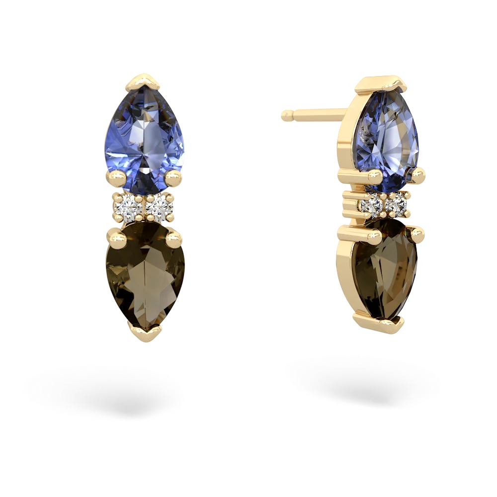 Tanzanite Bowtie Drop 14K Yellow Gold earrings E0865