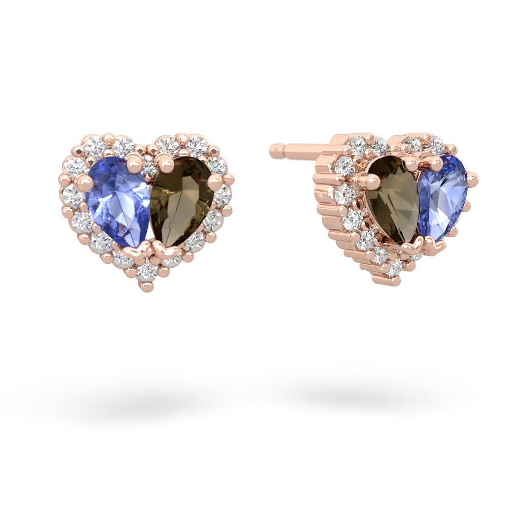 Tanzanite Halo 14K Rose Gold earrings E7008