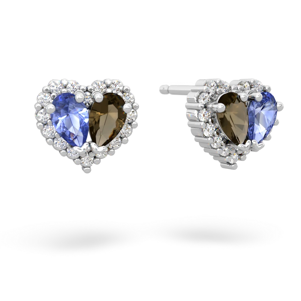 Tanzanite Halo 14K White Gold earrings E7008