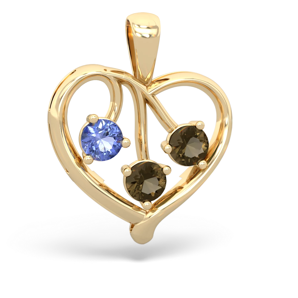 Tanzanite Glowing Heart 14K Yellow Gold pendant P2233